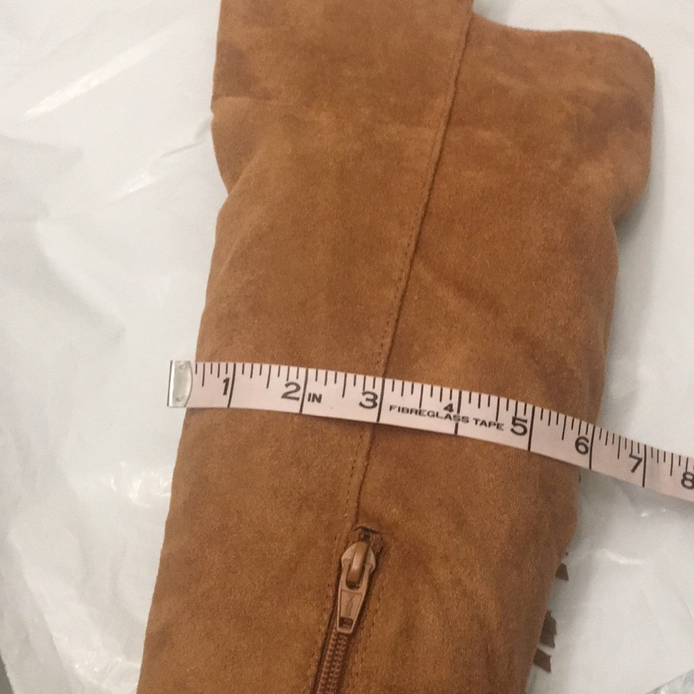 Women's Tan Fringe Knee-High Boots - Picture 9 of 9